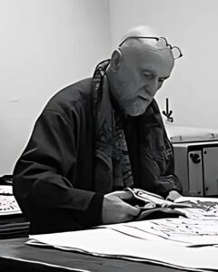 Pierre Alechinsky and Franck Bordas at Atelier de la Bastille in 2006 – masters of original lithography